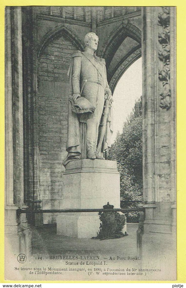 * Laken - Laeken (Brussel - Bruxelles) * (Cliché F. Walschaerts, Nr 124) Au Parc Royal, Statue De Leopold I, Monument - Laeken