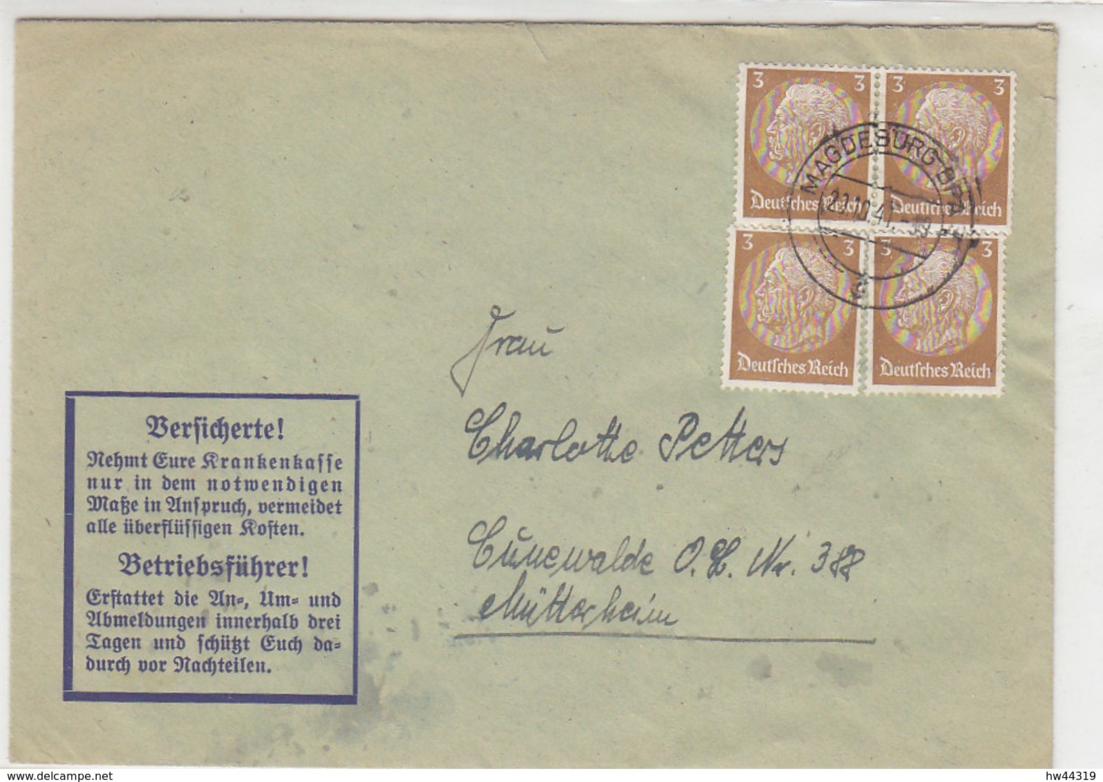 Parole Der Woche No.43/1941  Auf Brief Aus MAGDEBURG 29.10.41 - Briefe U. Dokumente