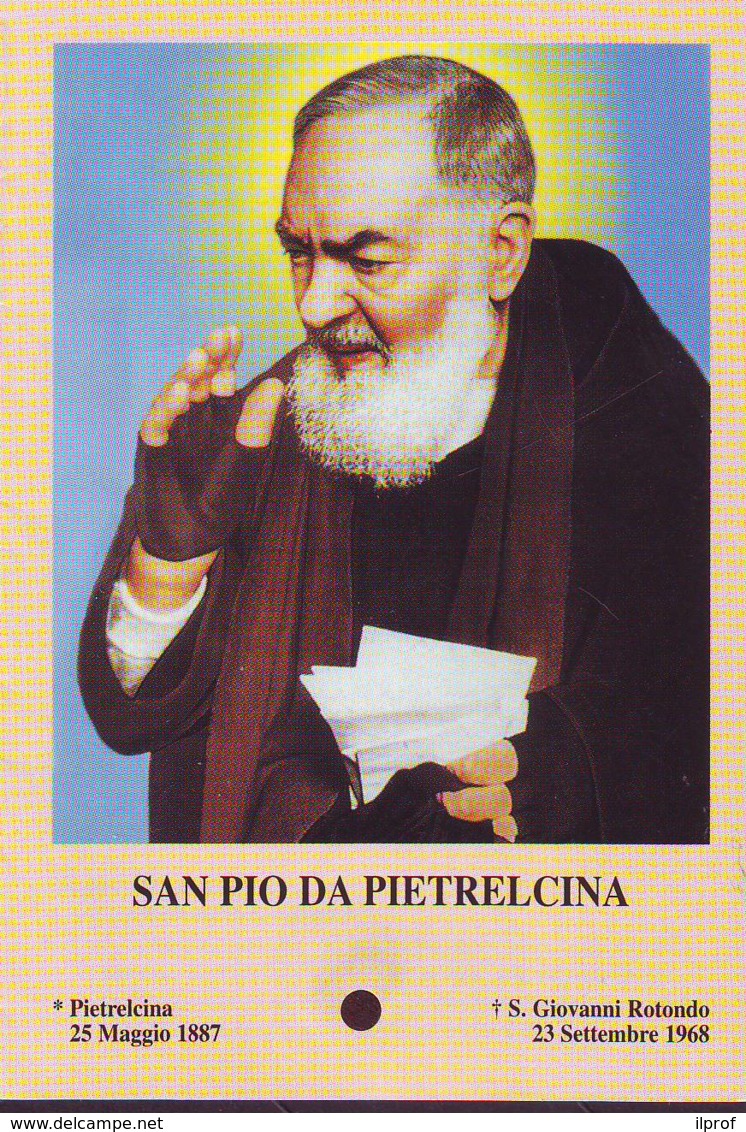 Reliquia San Pio Con Foglio In Mano, Santino Pieghevole Con Preghiera - Religione & Esoterismo