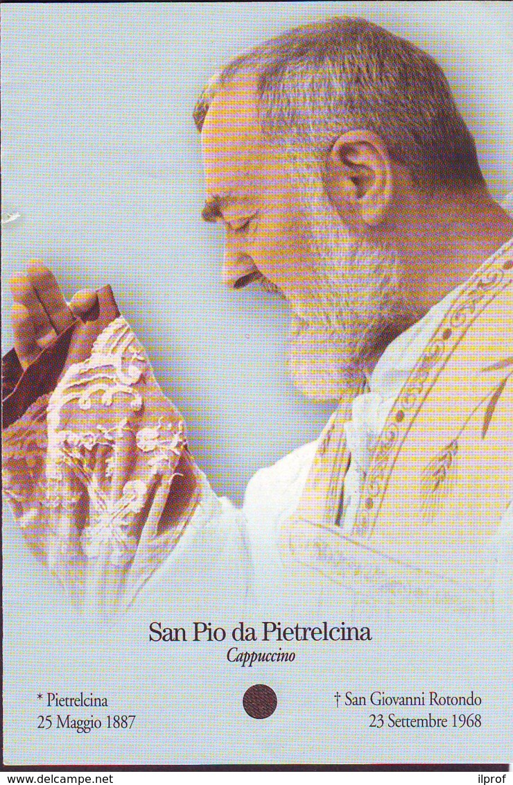 Reliquia San Pio Profilo A Messa, Santino Pieghevole Con Preghiera - Religion & Esotericism