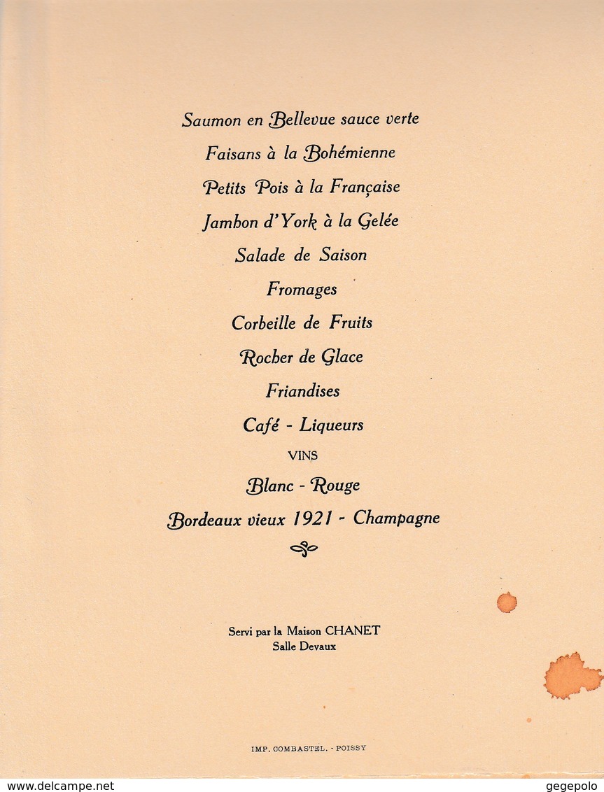 78 - Société Des Sauveteurs De POISSY - Menu Du Banquet Du 07 Décembre 1930 (   4 Pages 12 Cm X 16 Cm ) - Menus