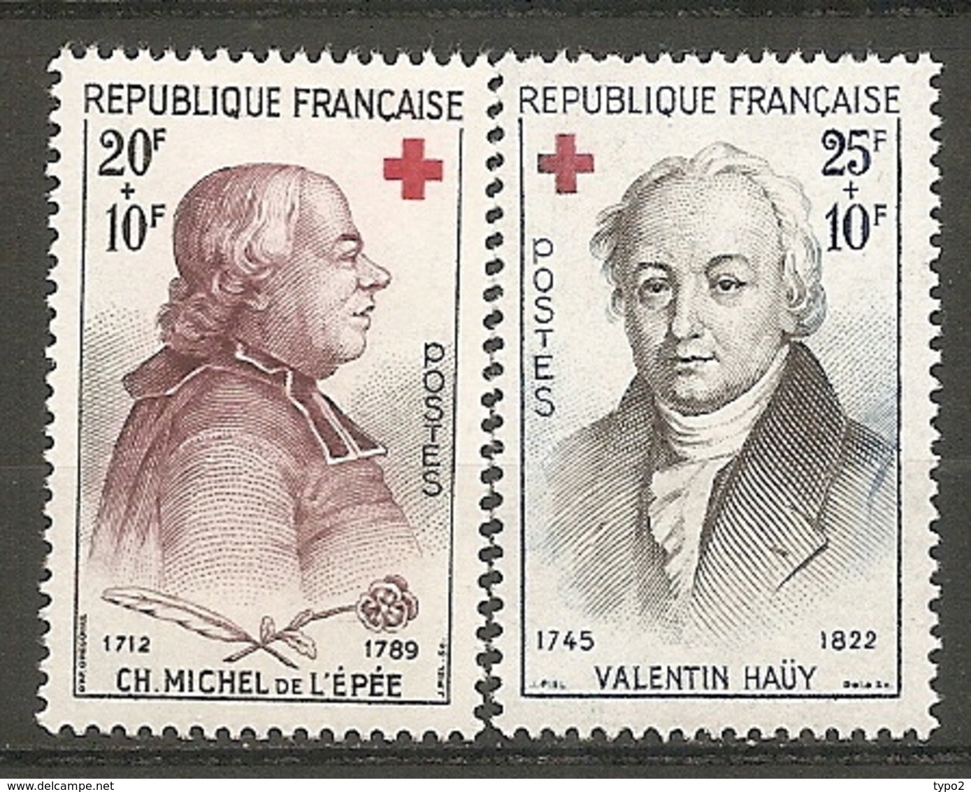 Yv. N° 1226,1227 **  MNH  Croix-Rouge Cote  5,6 Euro TBE - Neufs