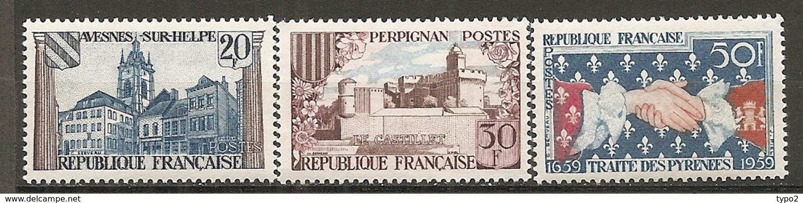 Yv. N° 1221 à 1223, **  MNH  Traité Des Pyrénées Cote  1,65 Euro TBE - Neufs