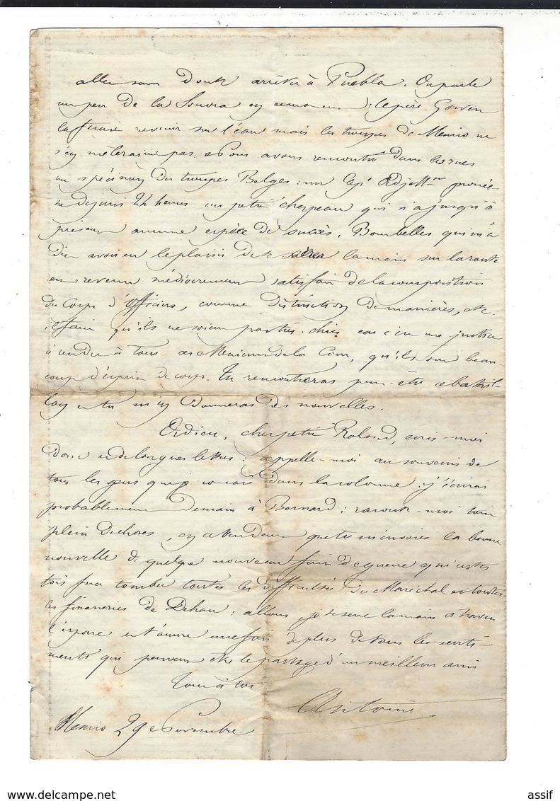 MEXIQUE MEXICO Dossier  Roland Du Luart 5 è Hussards  Autographe 1864 + 2 Lettres Récit Combat Etla 20 P.( 3 è Zouaves ) - Otros & Sin Clasificación