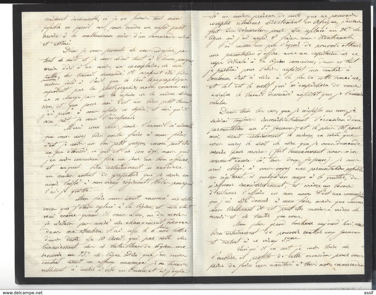 MEXIQUE MEXICO Dossier  Roland du Luart 5 è Hussards  Autographe 1864 + 2 lettres récit combat Etla 20 p.( 3 è Zouaves )