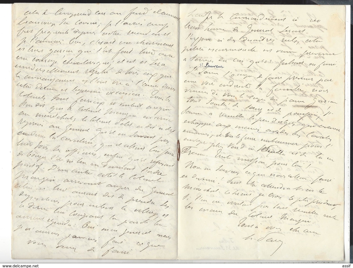 MEXIQUE MEXICO Dossier  Roland du Luart 5 è Hussards  Autographe 1864 + 2 lettres récit combat Etla 20 p.( 3 è Zouaves )