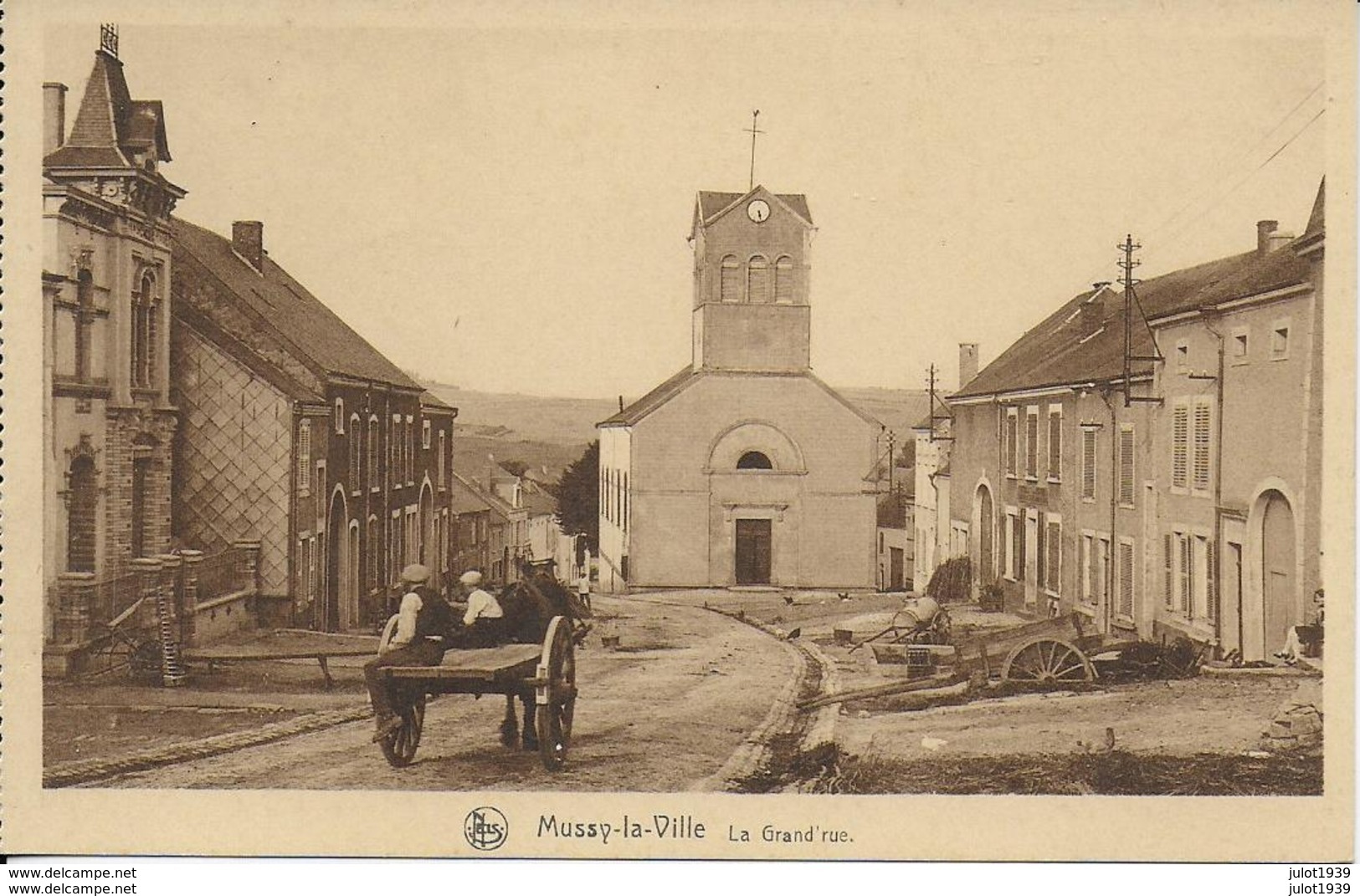 MUSSY - LA - VILLE ..-- Grand' Rue . Eglise . Attelage . - Musson