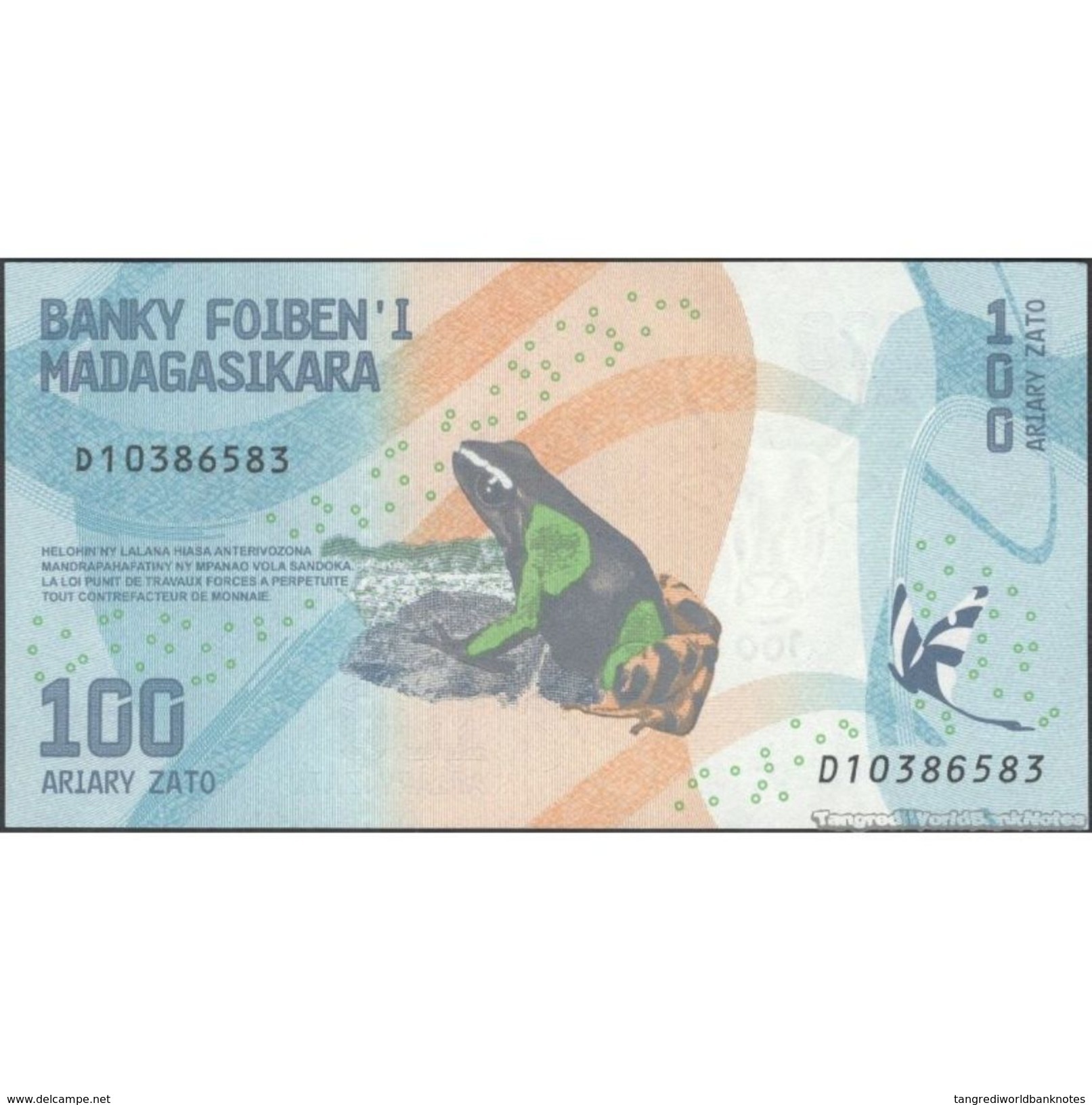 TWN - MADAGASCAR NEW - 100 Ariary 2017 Prefix D UNC - Madagascar