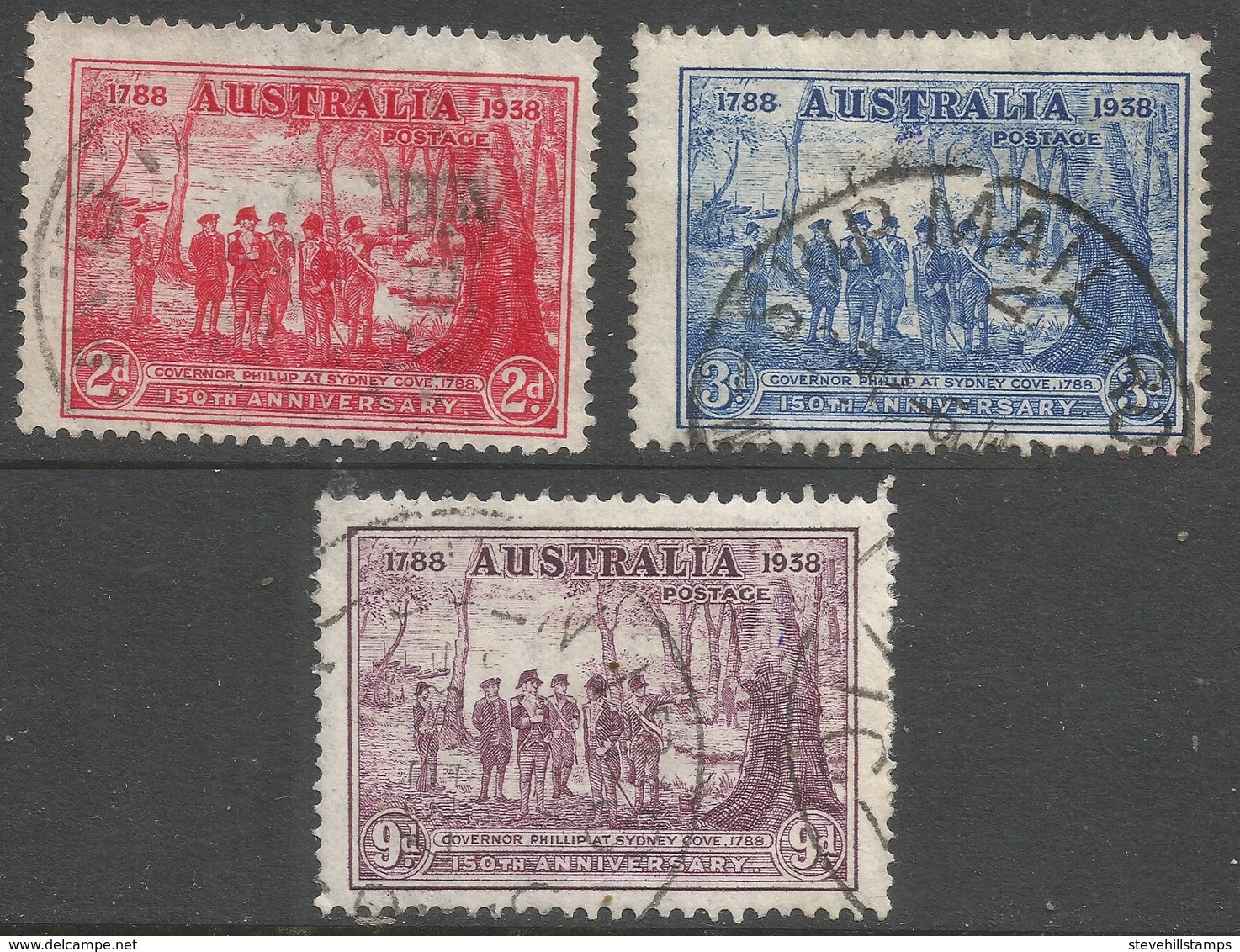 Australia. 1937 150th Anniv Of Foundation Of New South Wales. Used Complete Set. SG193-195 - Used Stamps