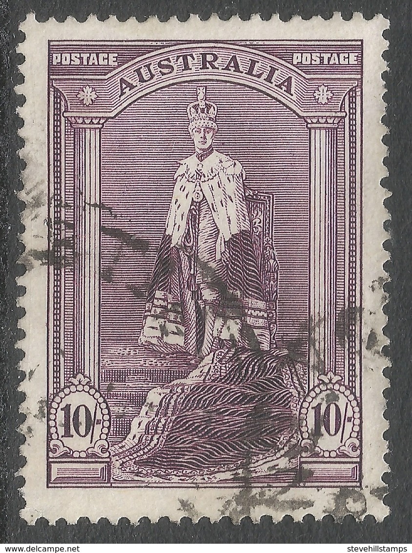 Australia. 1937-49 KGVI. 10/- Used. SG 176 - Used Stamps