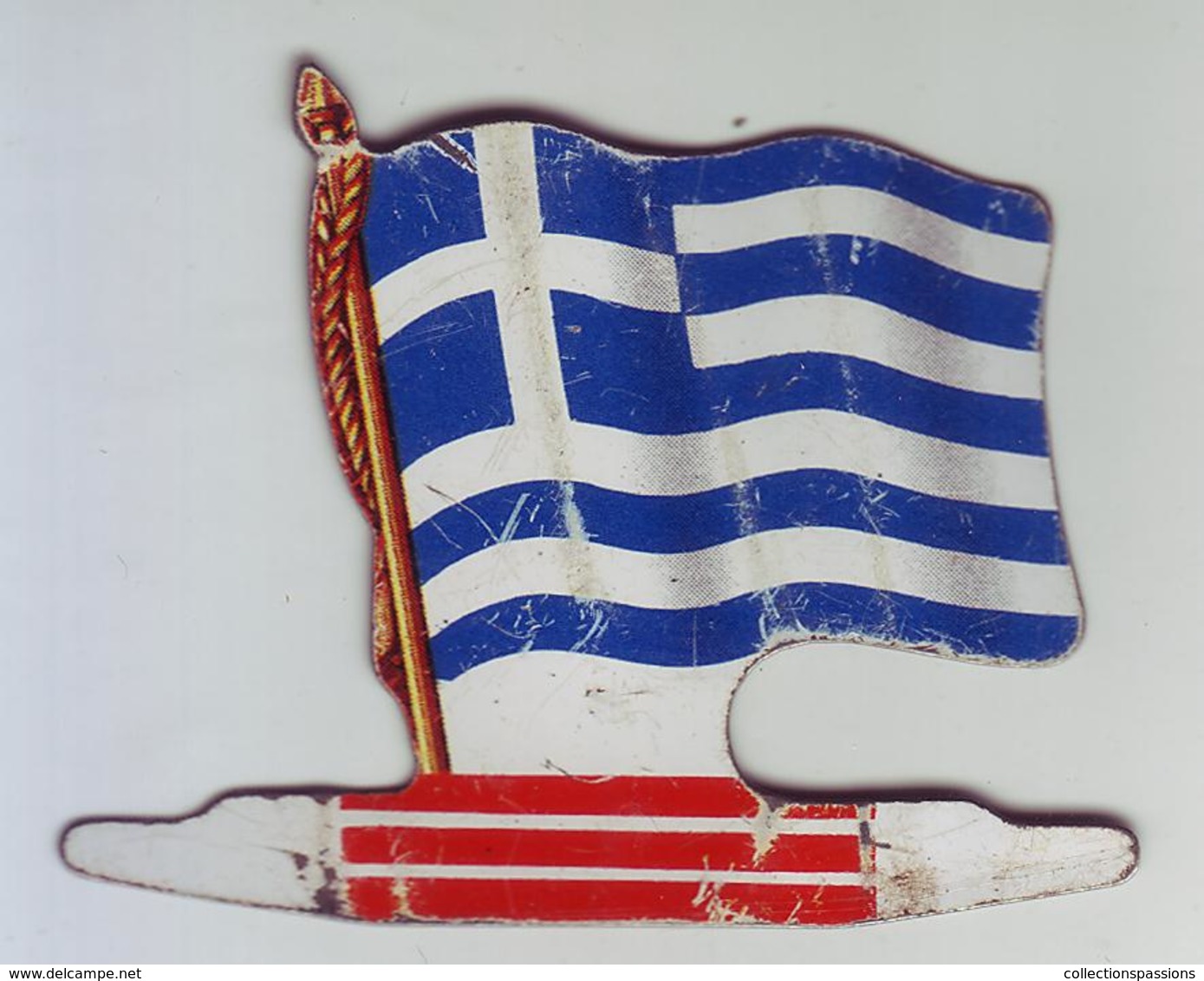 - Offert Par L'Alsacienne Biscuits - Drapeau " GRECE " - Objet Publicitaire En Métal - - Autres & Non Classés