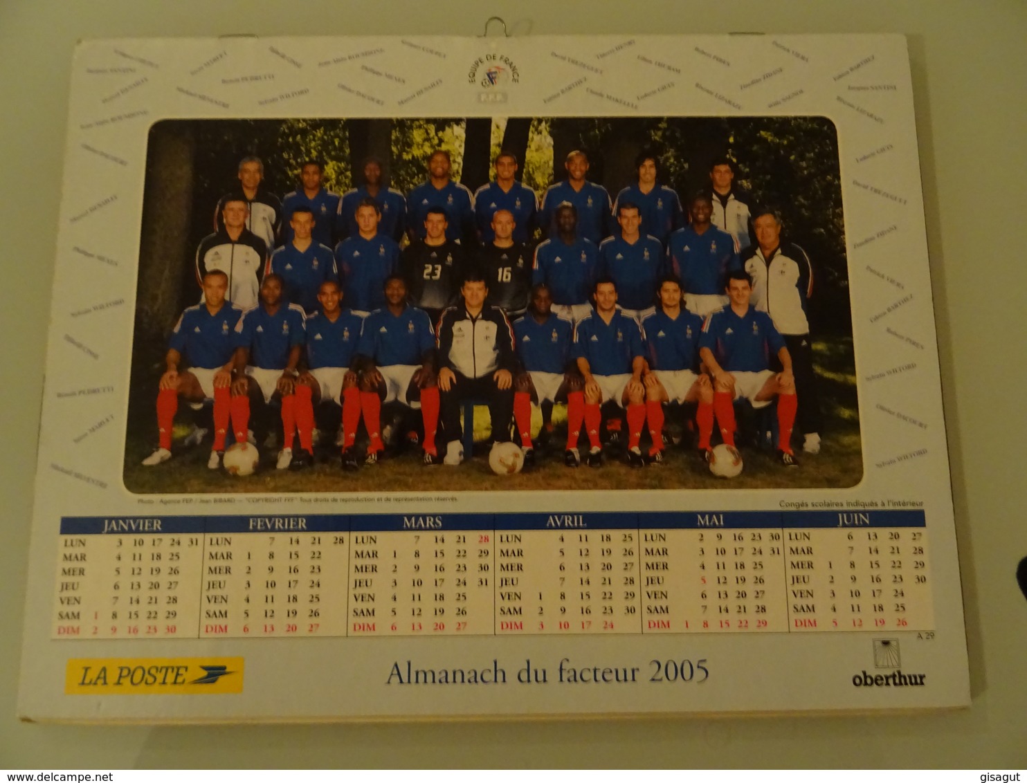 Almanach Du Facteur   2005  Recto  Equipe De France De Fooball  Verso  Equipe De France De Football - Grand Format : 2001-...