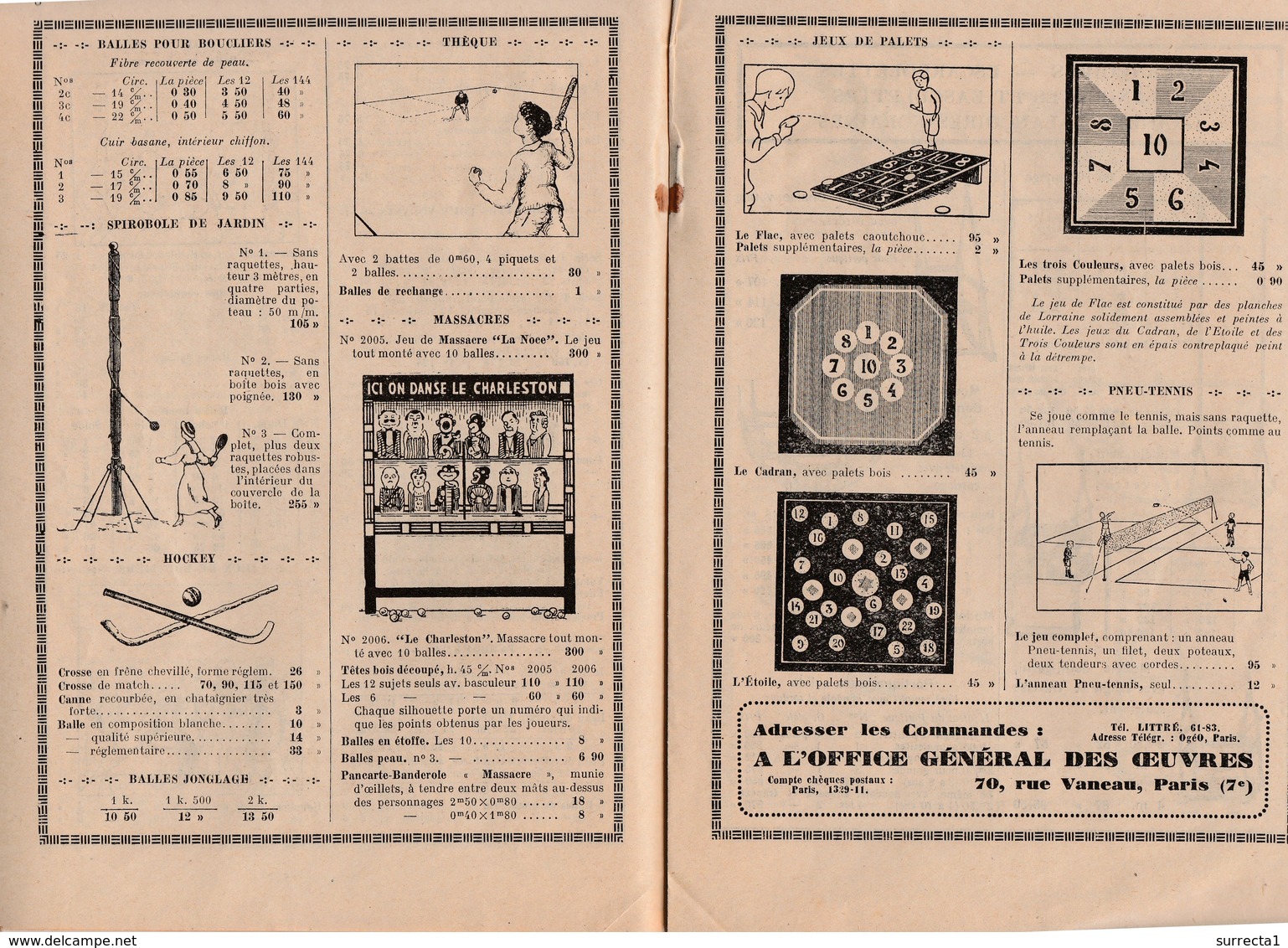 Catalogue 20 Pages / 1932 OGEO / Jeux De Cour, De Plein Air, Tir / Croquet Ballon Bibendum Spirodolr Escarpolette - Jouets Anciens