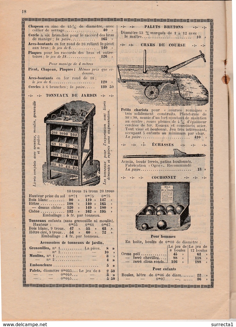 Catalogue 20 Pages / 1932 OGEO / Jeux De Cour, De Plein Air, Tir / Croquet Ballon Bibendum Spirodolr Escarpolette - Jouets Anciens