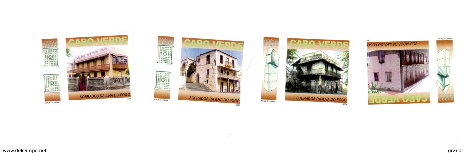 Cap Vert-Cabo Verde-2004-Maisons Coloniales-YT 827/30***MNH           0 - Cap Vert