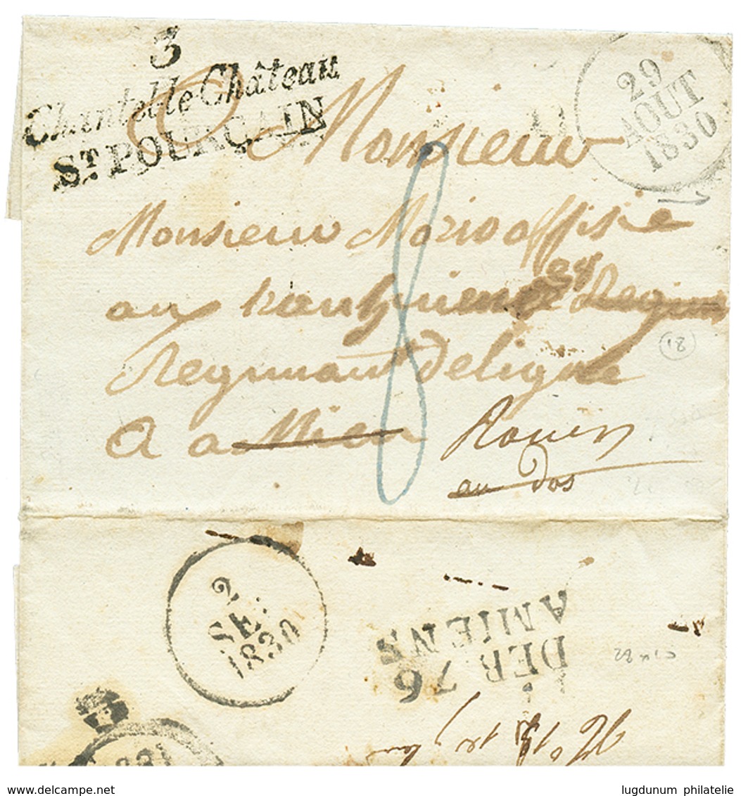 1830 Double Cursive 3 CHANTEL-le-Chateau/ ST POURCAIN + DEB. 76 AMIENS. Association Rare. TTB. - Autres & Non Classés