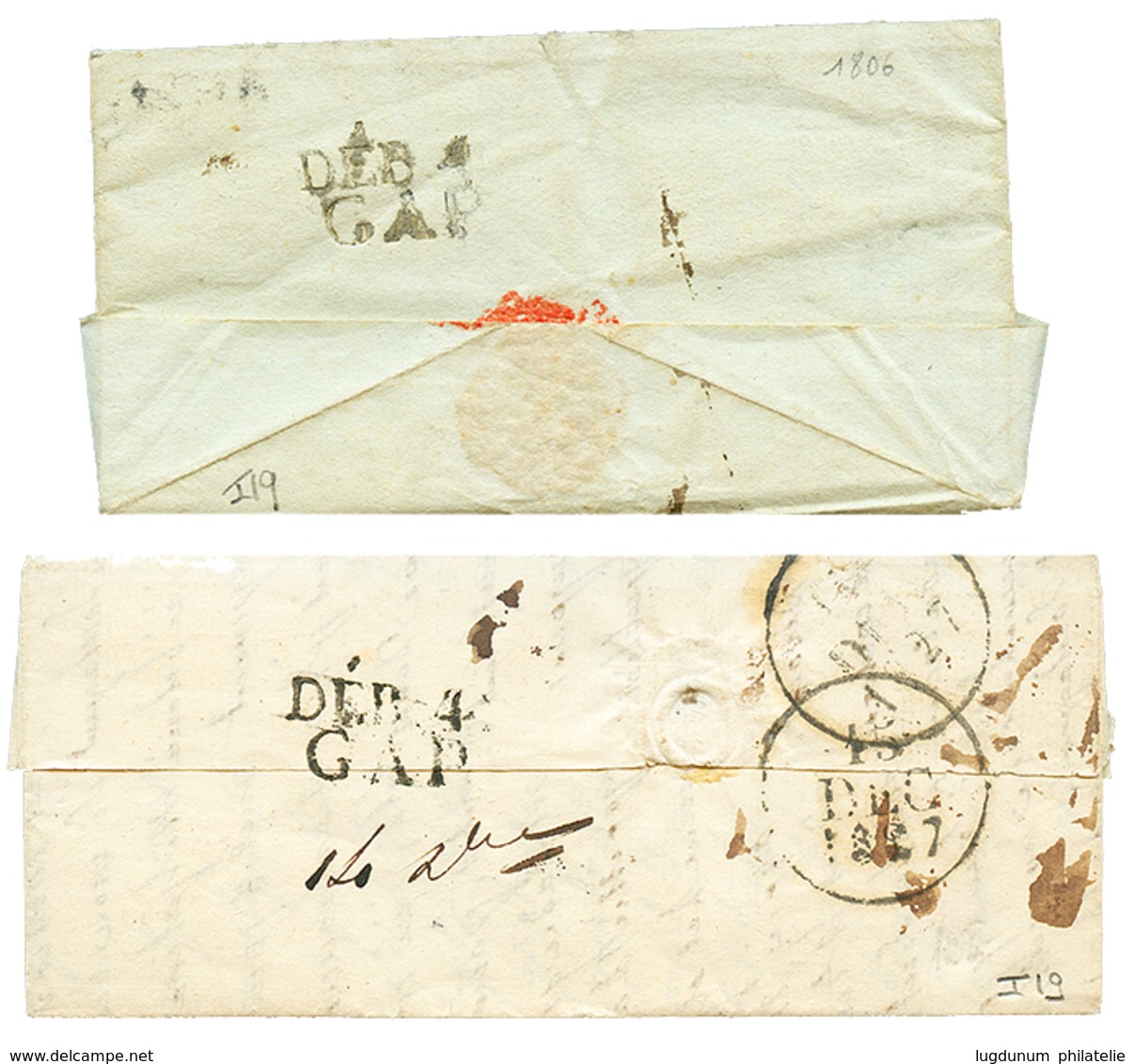 1806/27 2 Lettres Avec Cachets DEB. 4 GAP. Cote 840€. TTB. - Andere & Zonder Classificatie