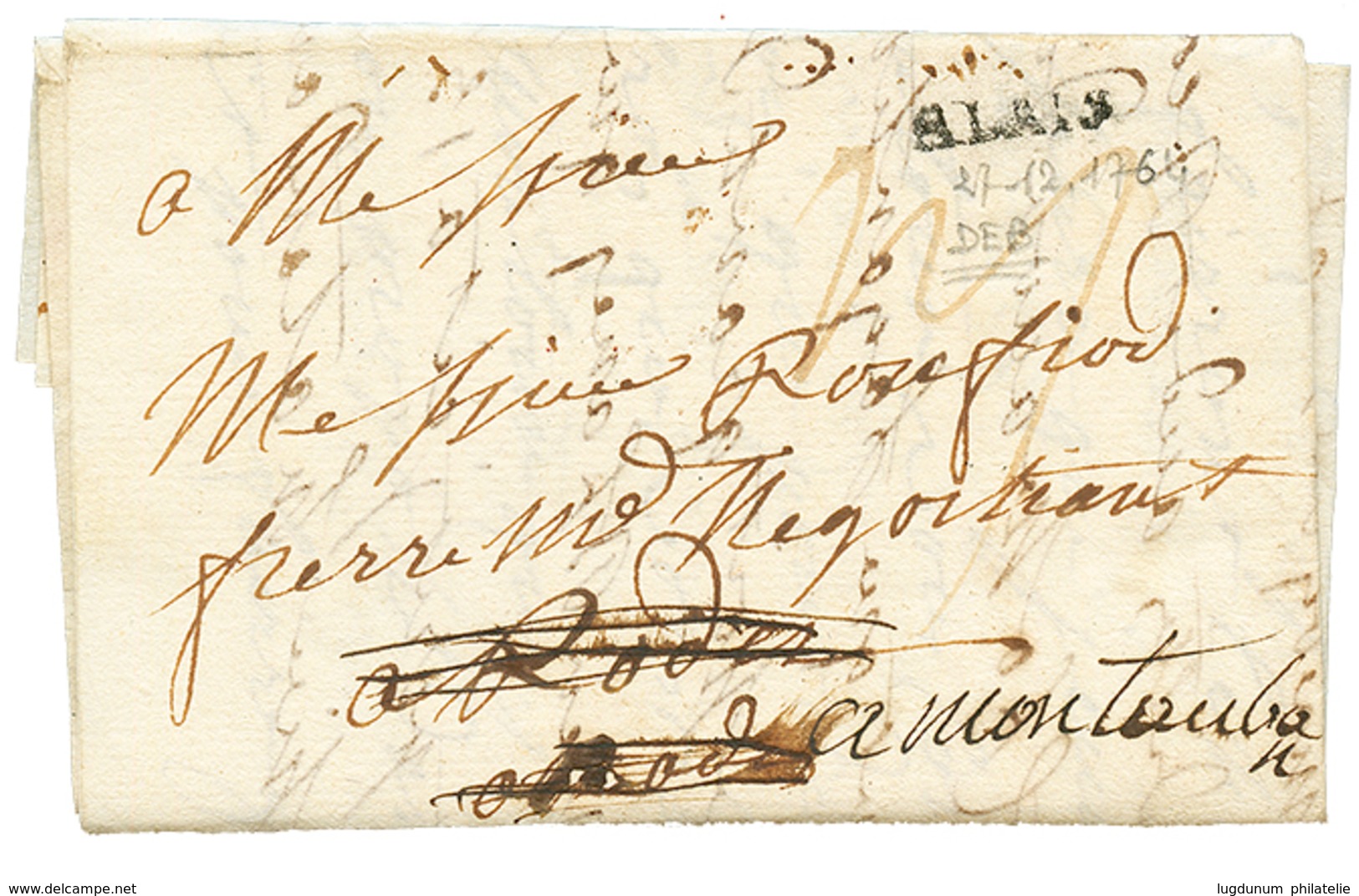 1764 "DEBOURSE De RODEZ" Manus; Sur Lettre De BLAIS. TTB. - Otros & Sin Clasificación