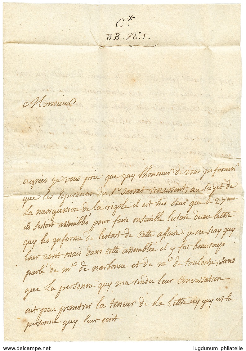 1772 REUVEL (Lenain N°2) Avec Texte Daté "ST FERRIOL". Cote 240€. Superbe. - Autres & Non Classés
