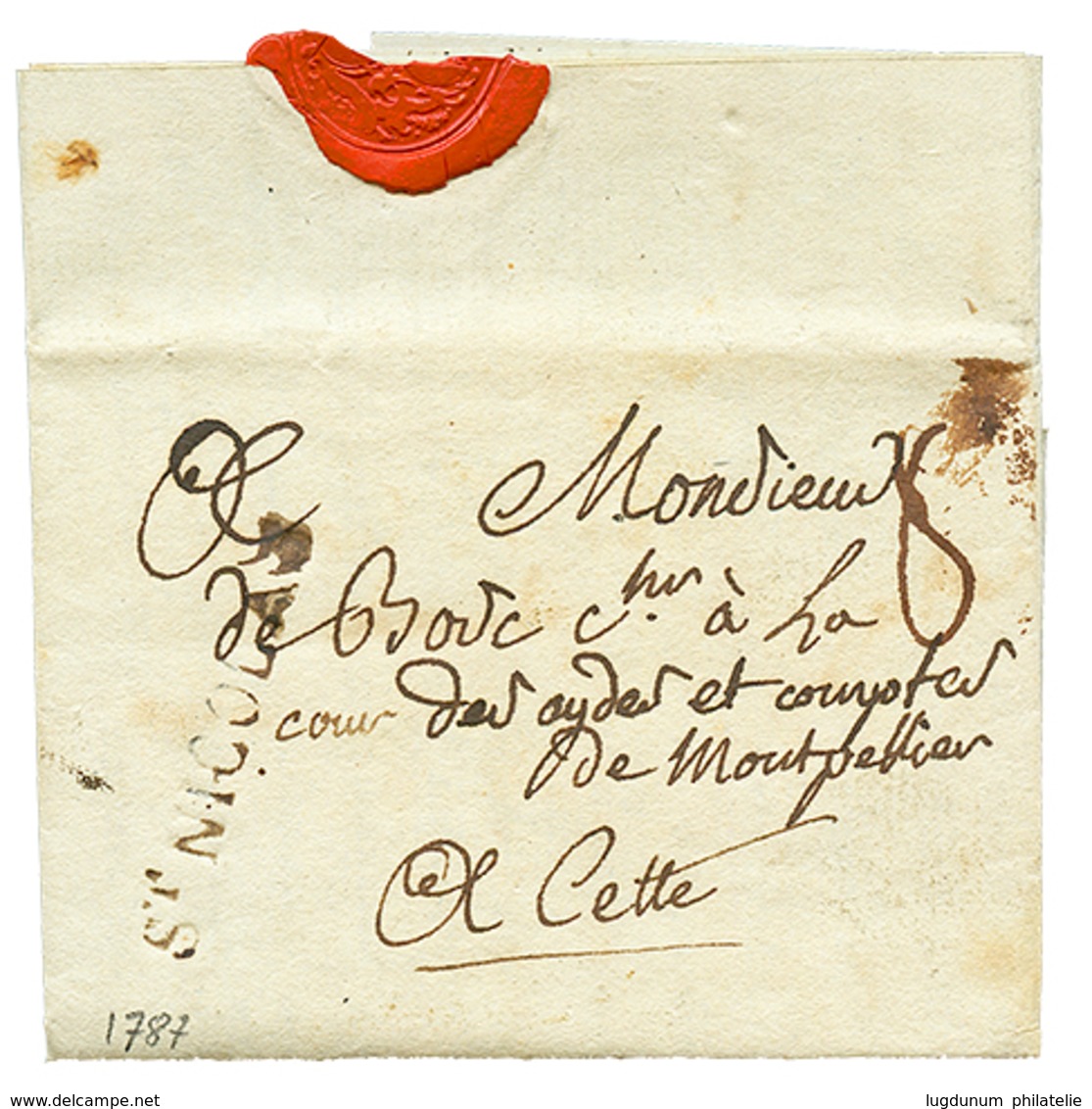 HAUTE GARONNE : 1787 Cachet St NICOLAS Sur Lettre Avec Texte. TB. - Otros & Sin Clasificación