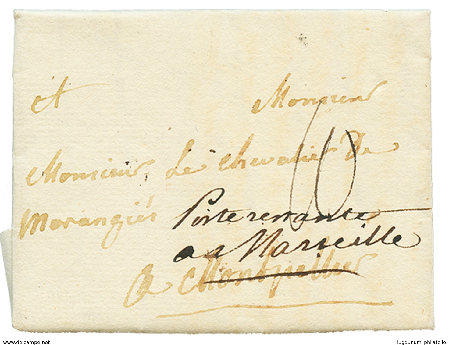 1776 "DEB De" Manus. + Cachet MONTPELLIER (Lenain N°27". Trés Rare. Cote 500€. Superbe. - Andere & Zonder Classificatie