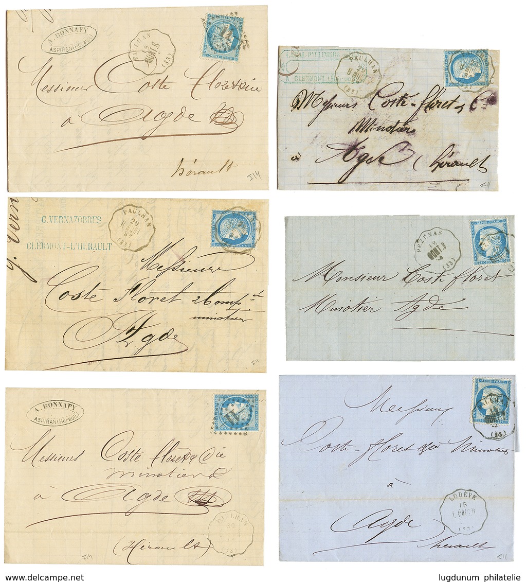 HERAULT - CONVOYEURS STATIONS : Lot 6 Lettres Avec 25c CERES(n°60). TTB. - Andere & Zonder Classificatie