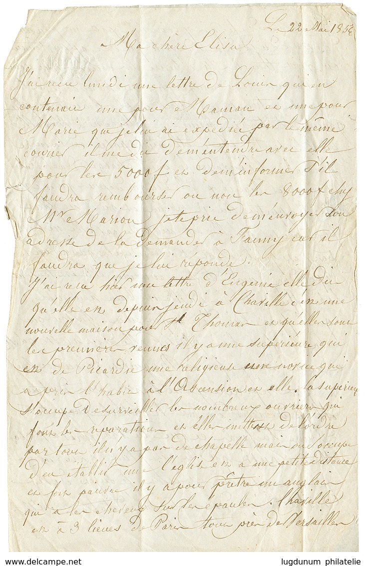 1856 5c(n°12)x2 Pd Obl. PC 2377 + T.22 PARAME Sur Lettre Avec Texte Pour DOL. - Otros & Sin Clasificación