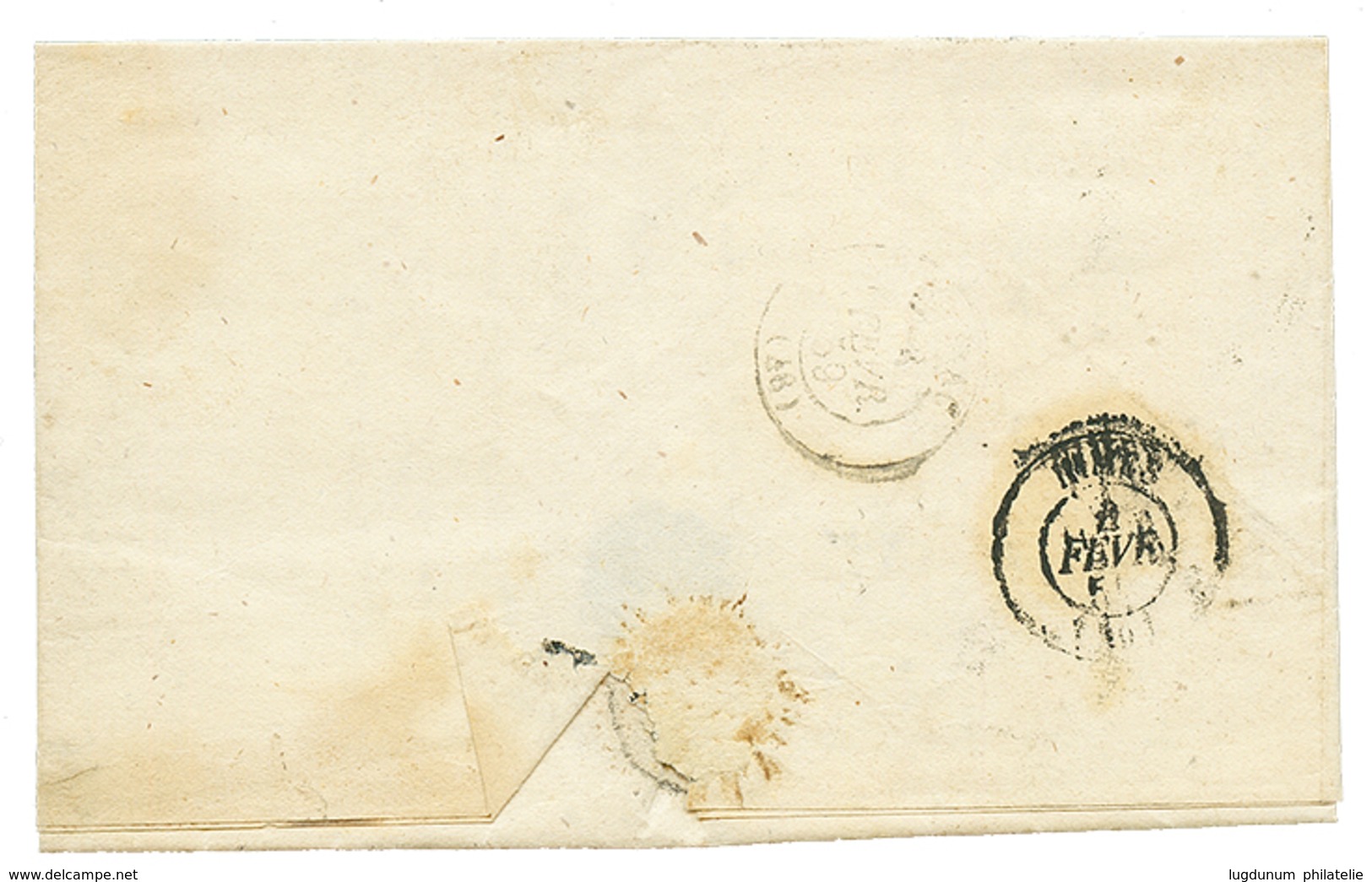 1859 20c(n°14) Def. Obl. PC 3509 + T.22 VEBRON Sur Lettre Pour NIMES. Indice 20. B/TB. - Otros & Sin Clasificación