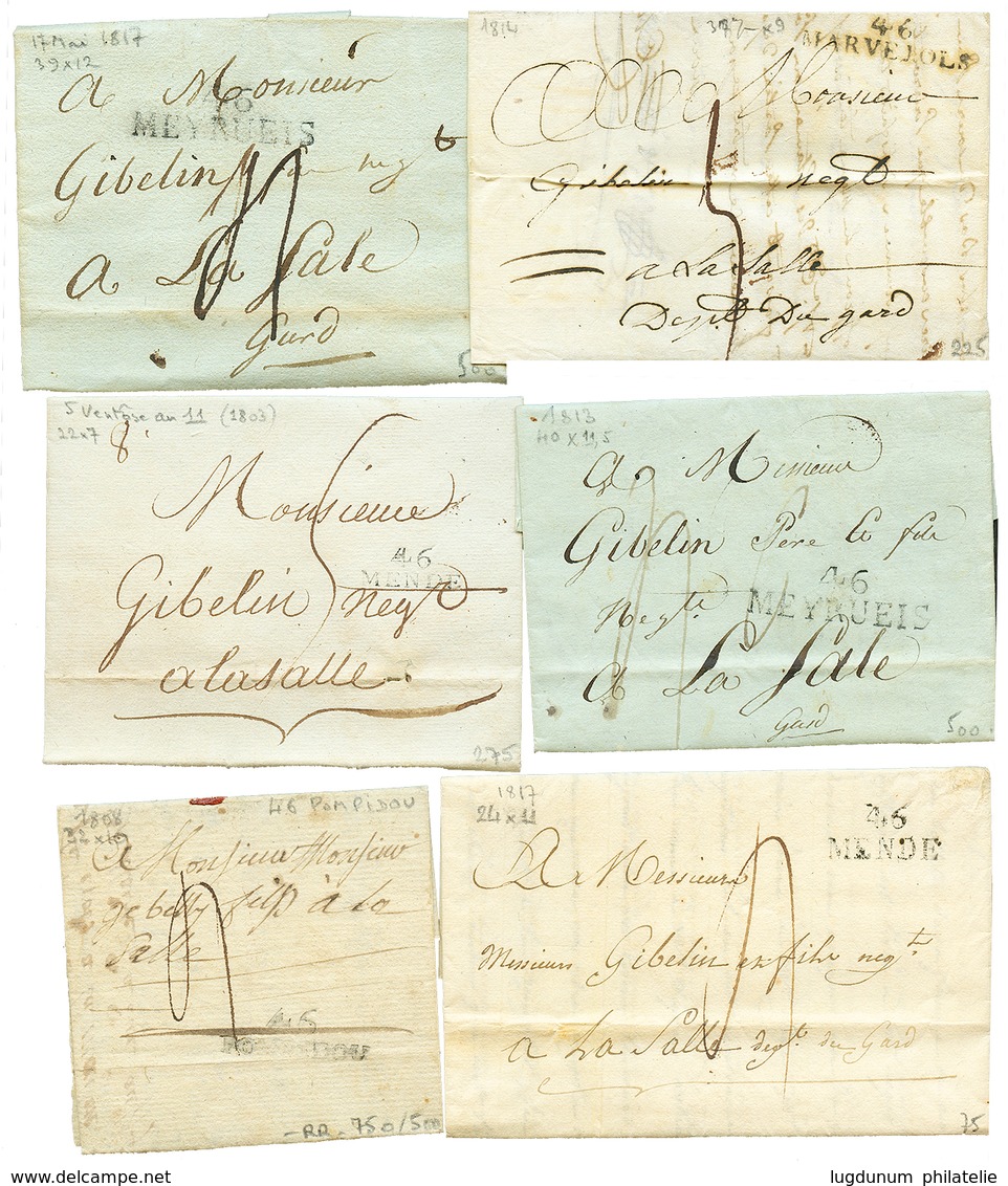 LOZERE : Lot De 9 Lettres (POMPIDOU, MARVEJOLS, MEYRUEIS, MENDE, MEYRUEIS + P.P, FLORAC. TB. - Andere & Zonder Classificatie