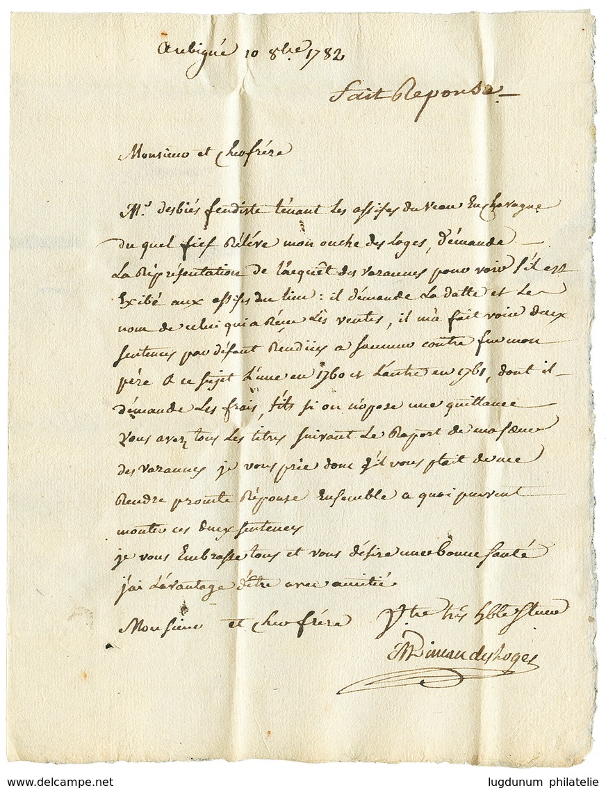 MAINE ET LOIRE : 1782 DOUE-ANJOU (Lenain 2). Indice 20. TB. - Otros & Sin Clasificación