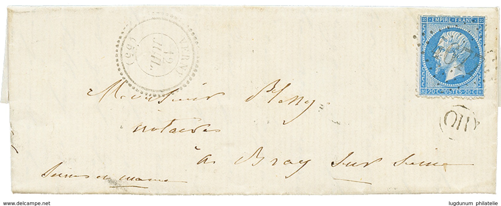 1866 20c(n°22) Obl. GC V4077 + T.22 VERNY + OR = "CHERISEY". TTB. - Autres & Non Classés