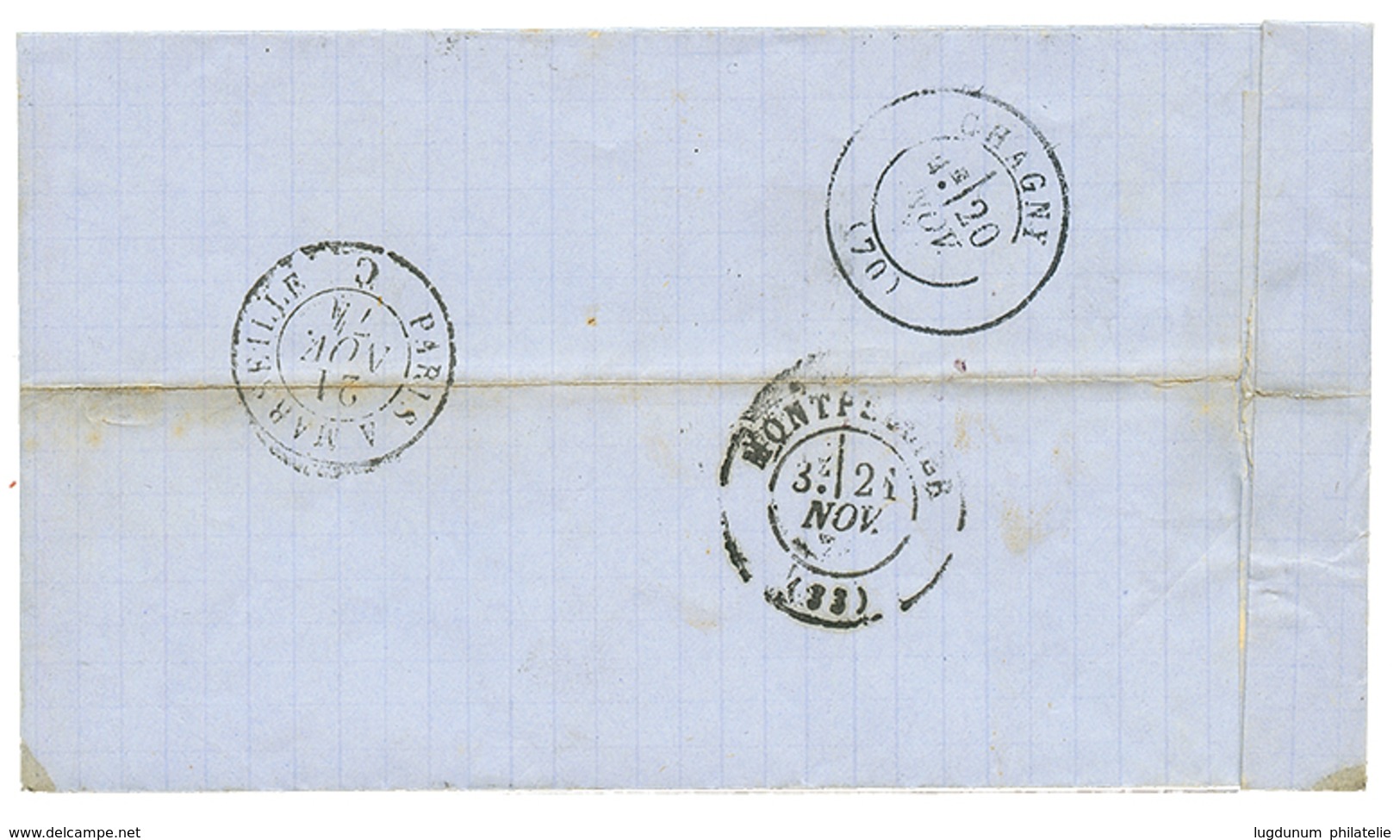 1874 25c(n°60) + Convoyeur MONTCHANAIN/M.CH Sur Lettre Avec Texte Du CREUSOT. Cote 340€. TB. - Otros & Sin Clasificación