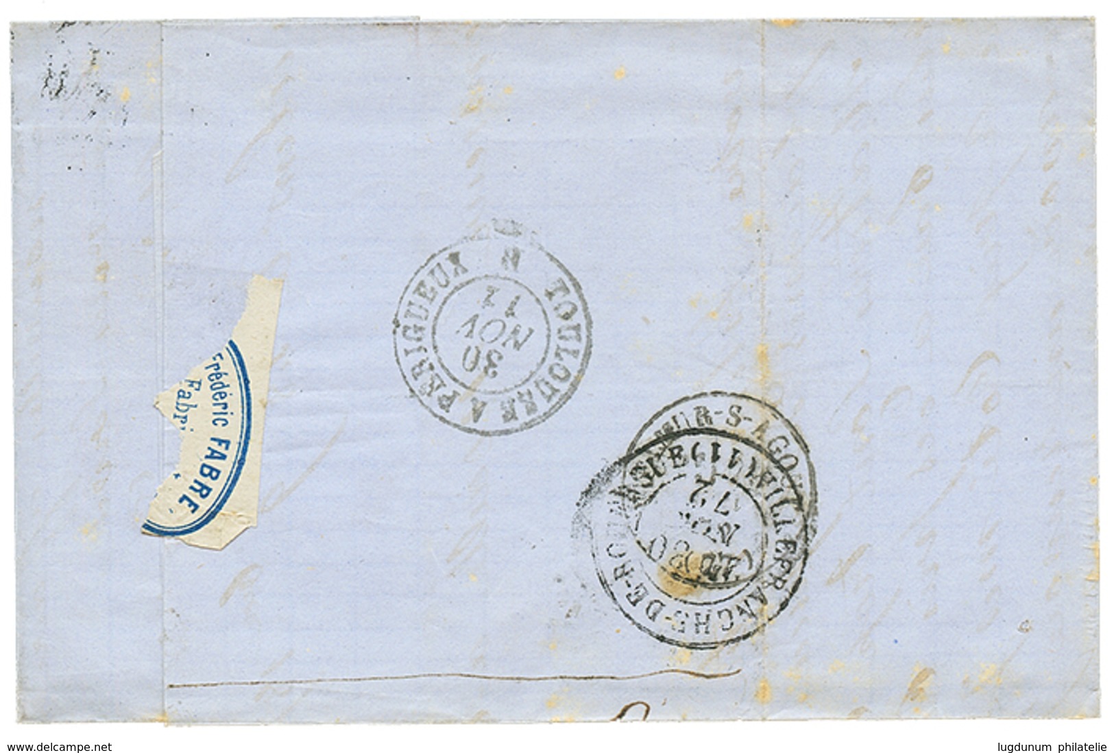 1872 25c(n°60) Obl. GC 6114 + T.24 SEMALENS Sur Lettre Avec Texte. TB. - Andere & Zonder Classificatie