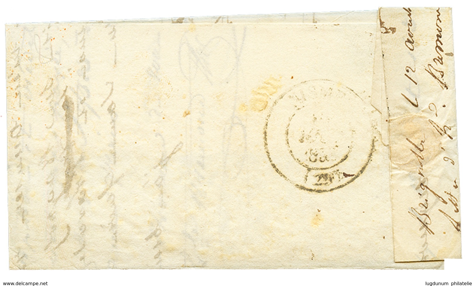 1832 T.12 BRIGNOLLE En Rouge Sur Lettre Avec Texte. TTB. - Otros & Sin Clasificación