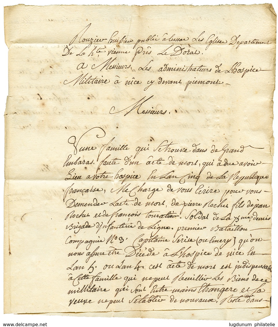 1805 P.81.P LE DORAT Frappé à Sec (2 Fois) Sur Lettre Pour NICE. TB. - Otros & Sin Clasificación