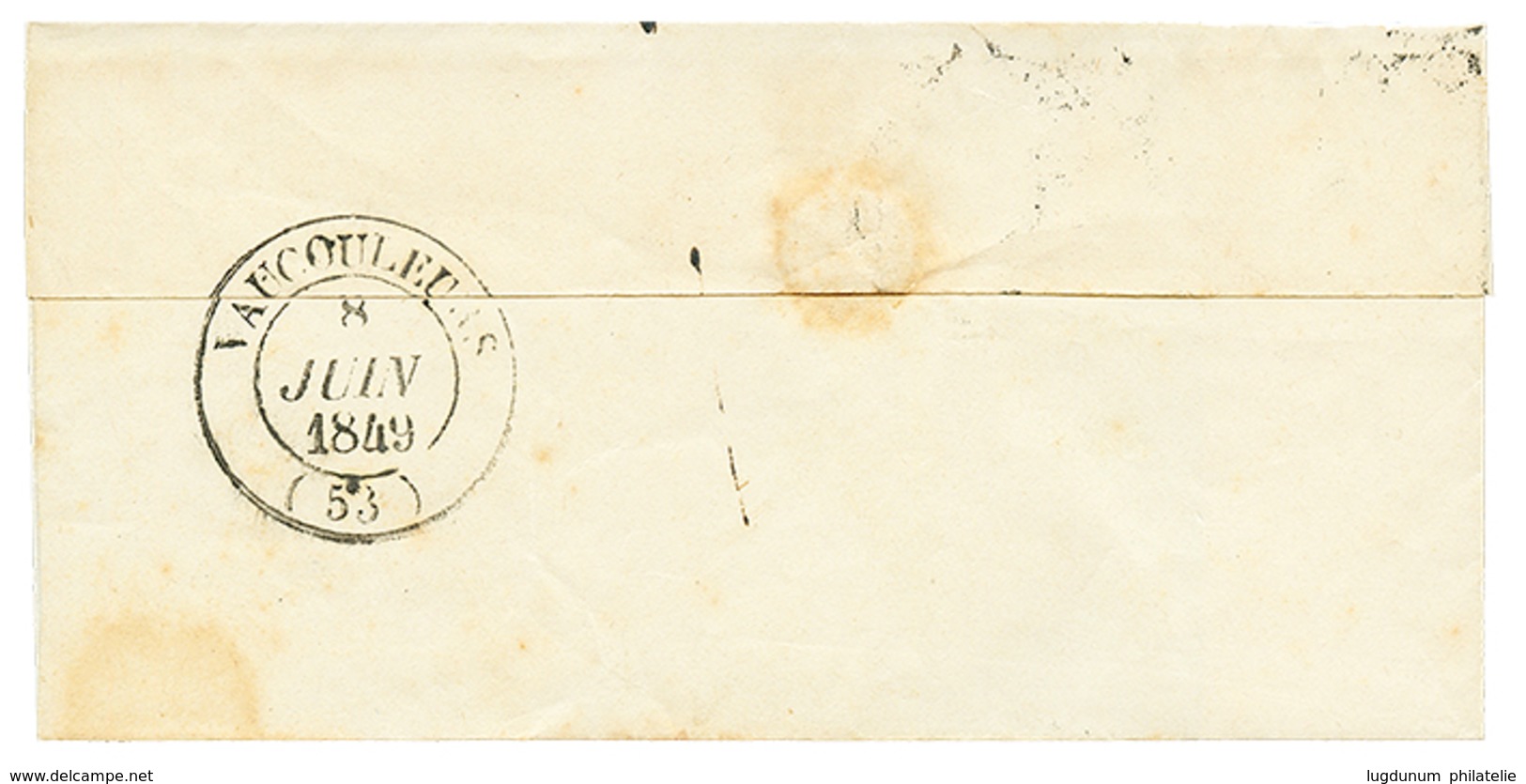 1849 20c Noir (n°3) TTB Margé Obl. Grille + T.15 NEUCHATEAU Sur Lettre Pour VANCOULEURS. TTB. - Andere & Zonder Classificatie