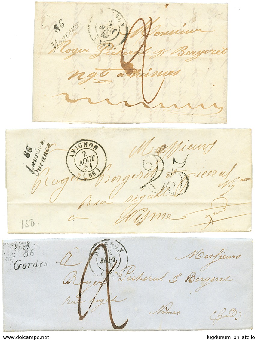 Lot 3 Lettres Avec Cursives (86 GORDES, 86 MONTEUX, 86 LAURIS-EN/DURANCE). TB. - Autres & Non Classés