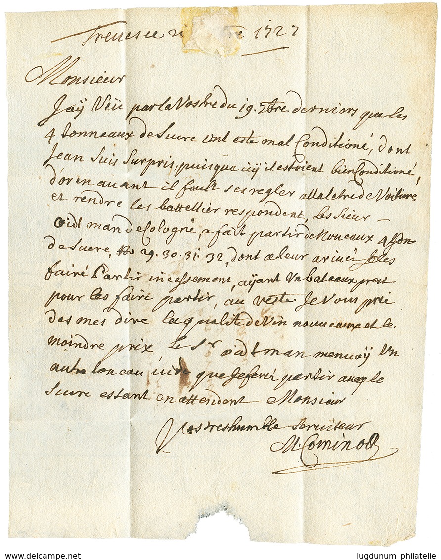 1727 "DE TREVES" Manuscrit Sur Lettre Pour PONT A MOUSSON (FRANCE). Rare. TTB. - Andere & Zonder Classificatie