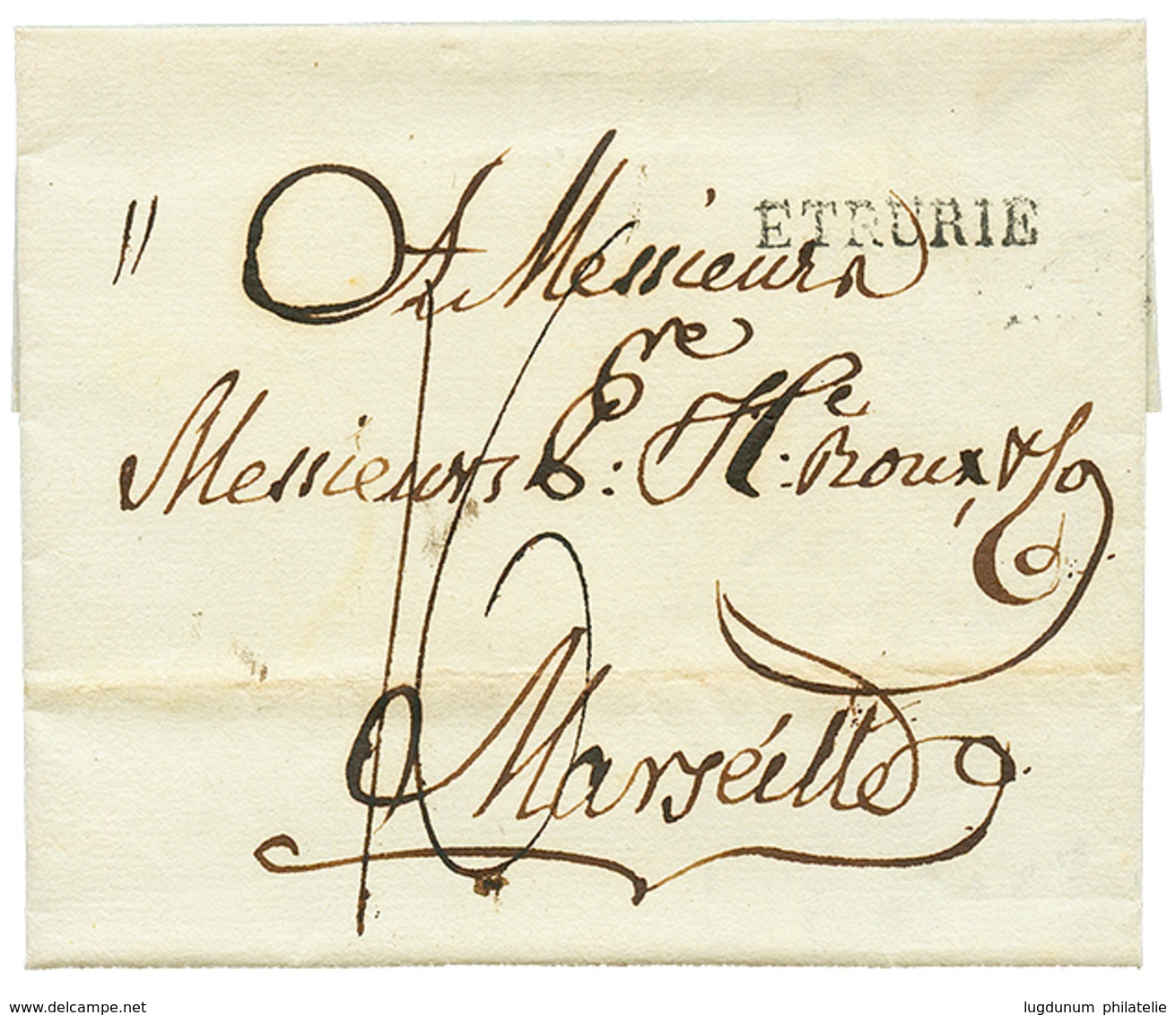 1806 ETURIE Sur Lettre Avec Texte De LIVORNO Pour La FRANCE. Superbe. - Otros & Sin Clasificación