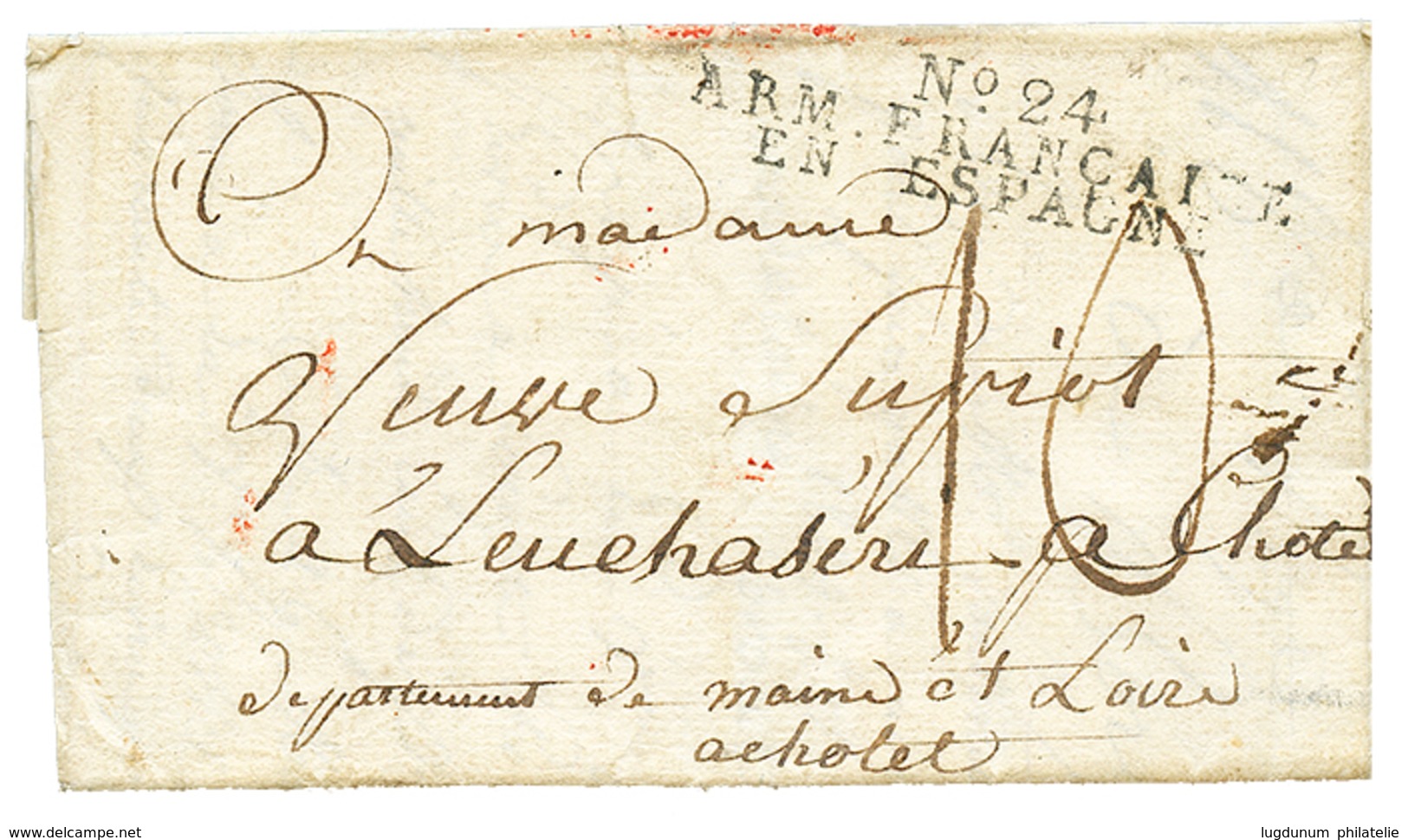 1809 N°24 ARM. FRANCAISE/ EN ESPAGNE Sur Lettre Avec Texte De BURGOS Pour La FRANCE. TTB. - Sellos De La Armada (antes De 1900)