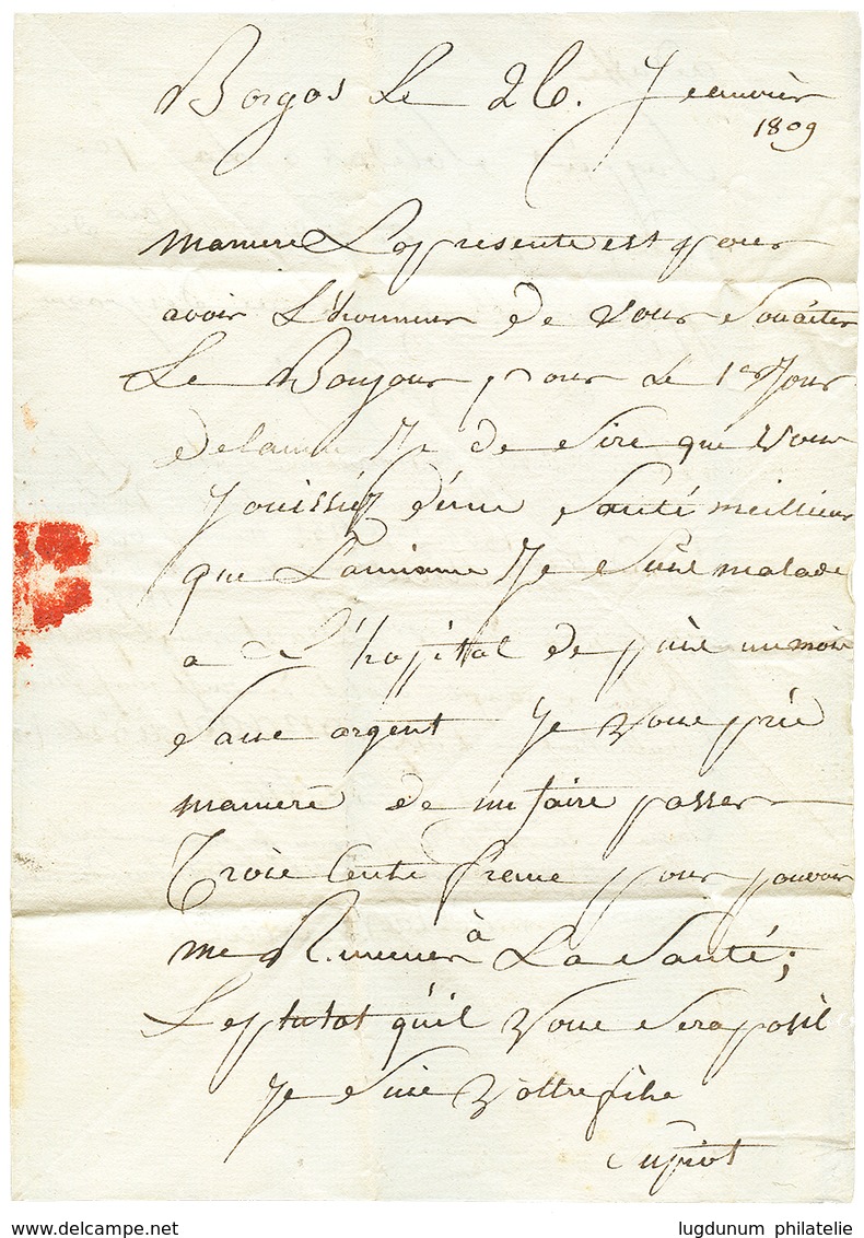 1809 N°24 ARM. FRANCAISE/ EN ESPAGNE Sur Lettre Avec Texte De BURGOS Pour La FRANCE. TTB. - Sellos De La Armada (antes De 1900)