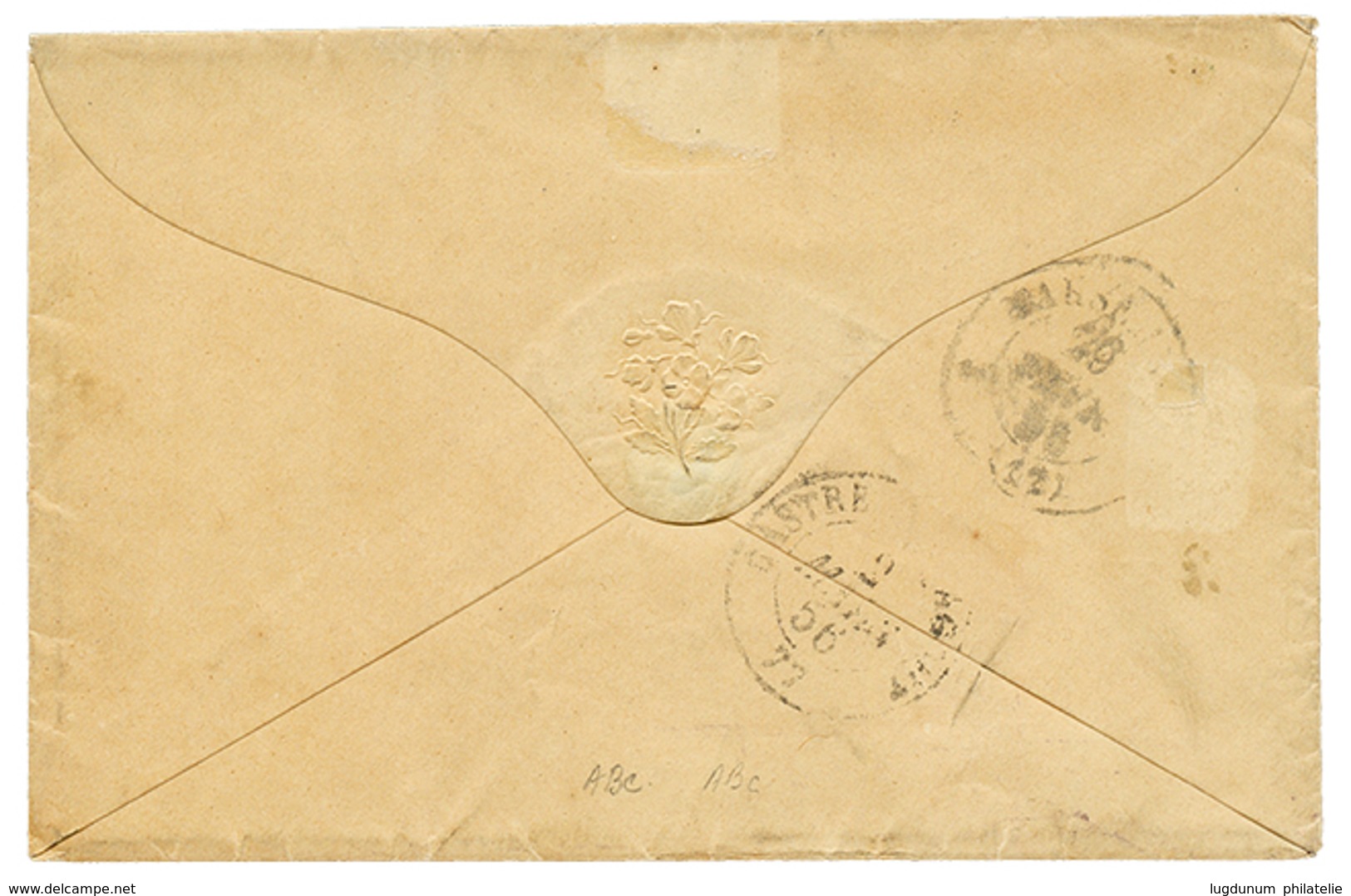 1856 20c(n°14) Obl. AOO + ARMEE D' ORIENT Bau O Sur Enveloppe Pour La FRANCE. TB. - Sellos De La Armada (antes De 1900)