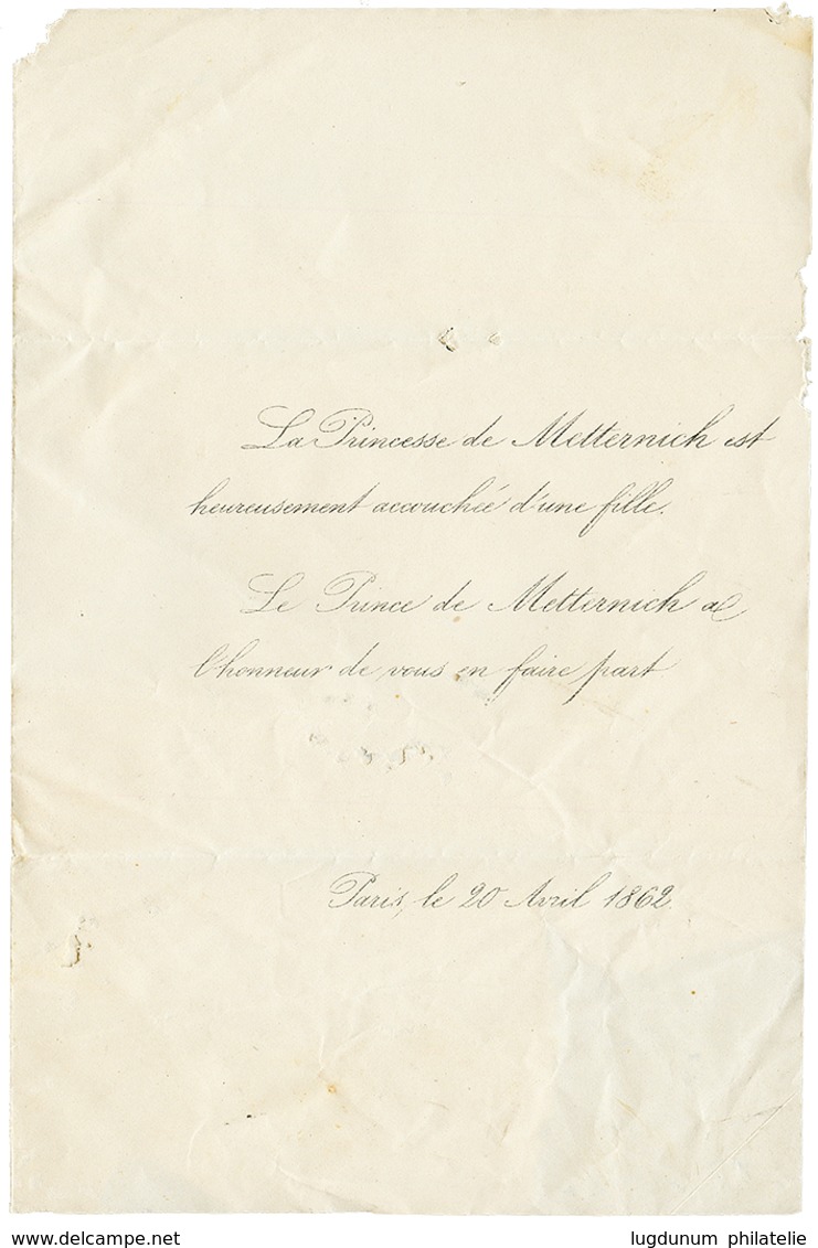 1862 5c EMPIRE (n°12) TTB Margé Obl. Losange F Sur Enveloppe De PARIS. Superbe. - 1853-1860 Napoléon III