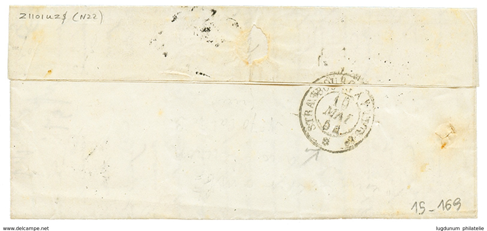 1854 25c EMPIRE (n°15) Non Touché Obl. PC 751 + Grand Cachet T.13 CHARLY Sur Lettre. Signé BRUN. TTB. - 1853-1860 Napoléon III