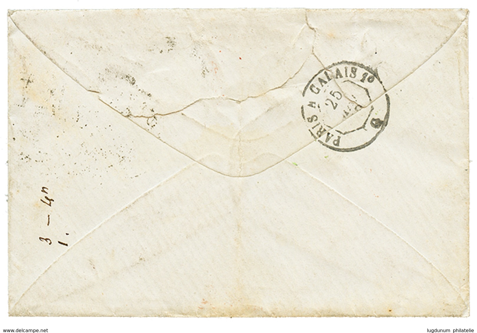 1852 80c (n°17) TB Margé Obl. PC 2216 + T.22 NANCRAY Sur Enveloppe Pour LONDRES Réexpédiée Avec GRANDE BRETAGNE 1p Rouge - 1853-1860 Napoléon III