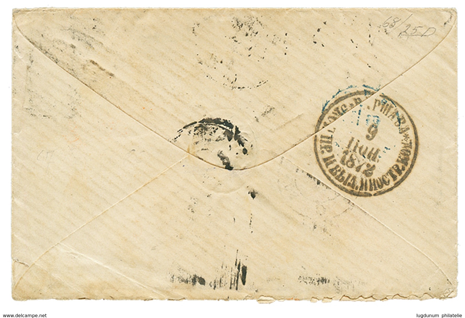1872 80c(n°32) Sur Lettre De BORDEAUX Pour VARSOVIE (POLOGNE). Arrivée Au Verso. TB. - 1863-1870 Napoleon III Gelauwerd