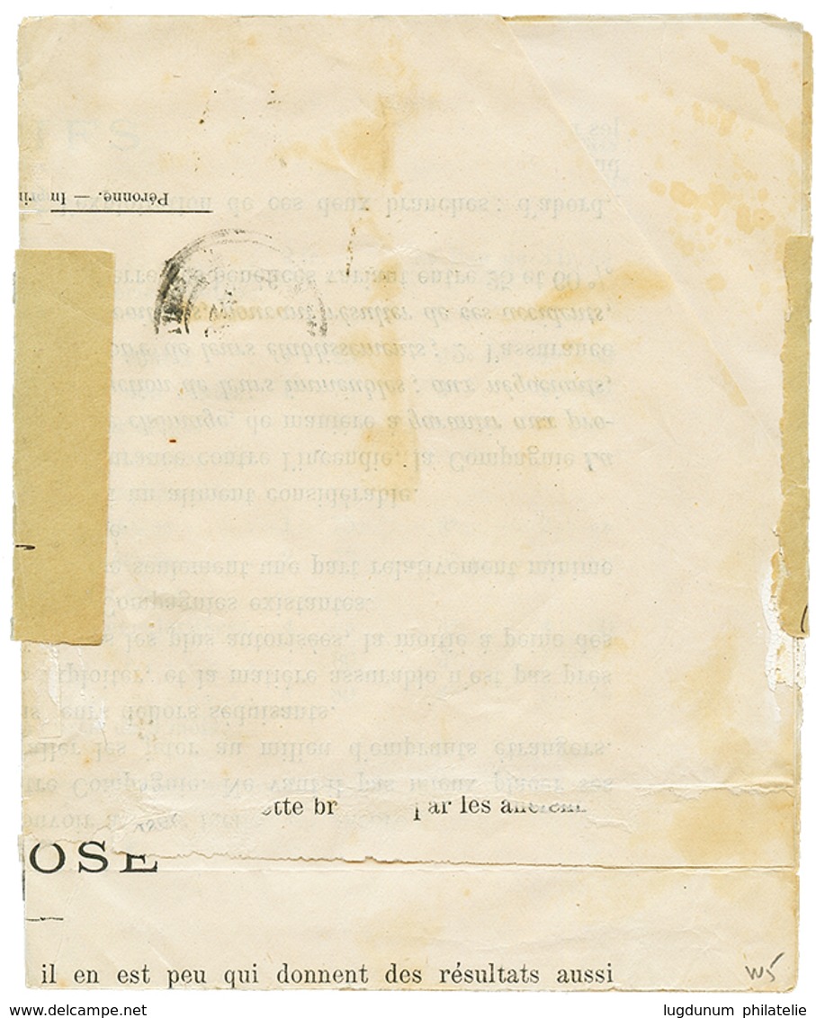 1877 Bande De 3 Du 1c Vert(n°61) Obl. PARIS Sur IMPRIME Pour NEUILLY. RARE. Cote De La Bande De 3 Détaché = 400€. TB. - Autres & Non Classés