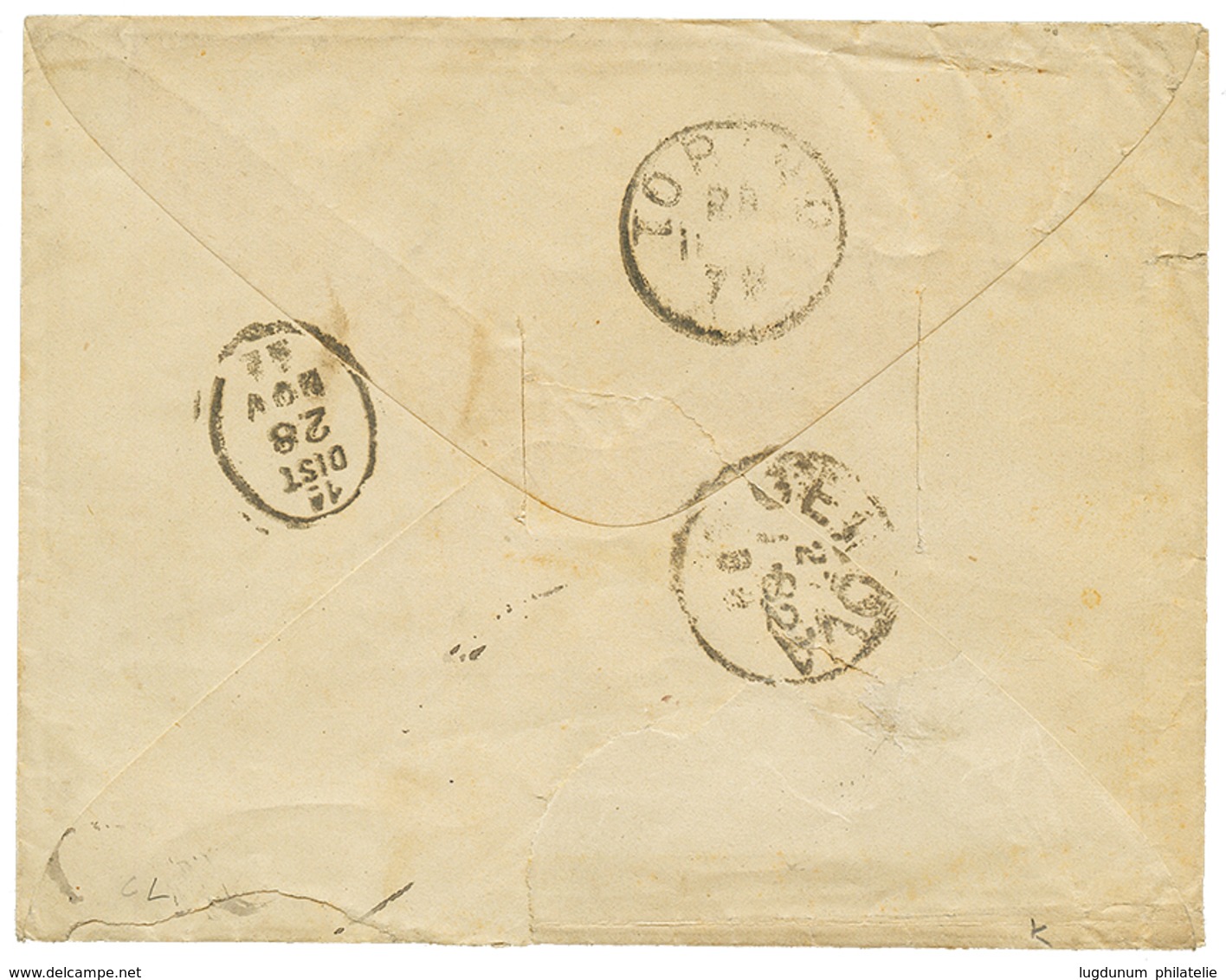 "JAFFA" : 1882 25c SAGE Obl. JAFFA SYRIE Sur Enveloppe Pour TORINO (ITALIE). TB. - Autres & Non Classés