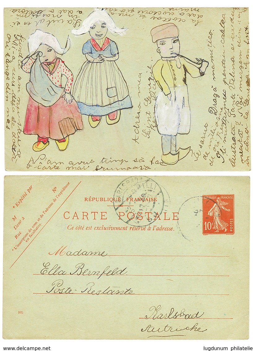 Superbe Lot De 5 ENTIERS POSTAUX (SAGE, MOUCHON, SEMEUSE) Avec Verso Décorés Et Illustrés. Spectaculaire Et Trés Sur ENT - Otros & Sin Clasificación