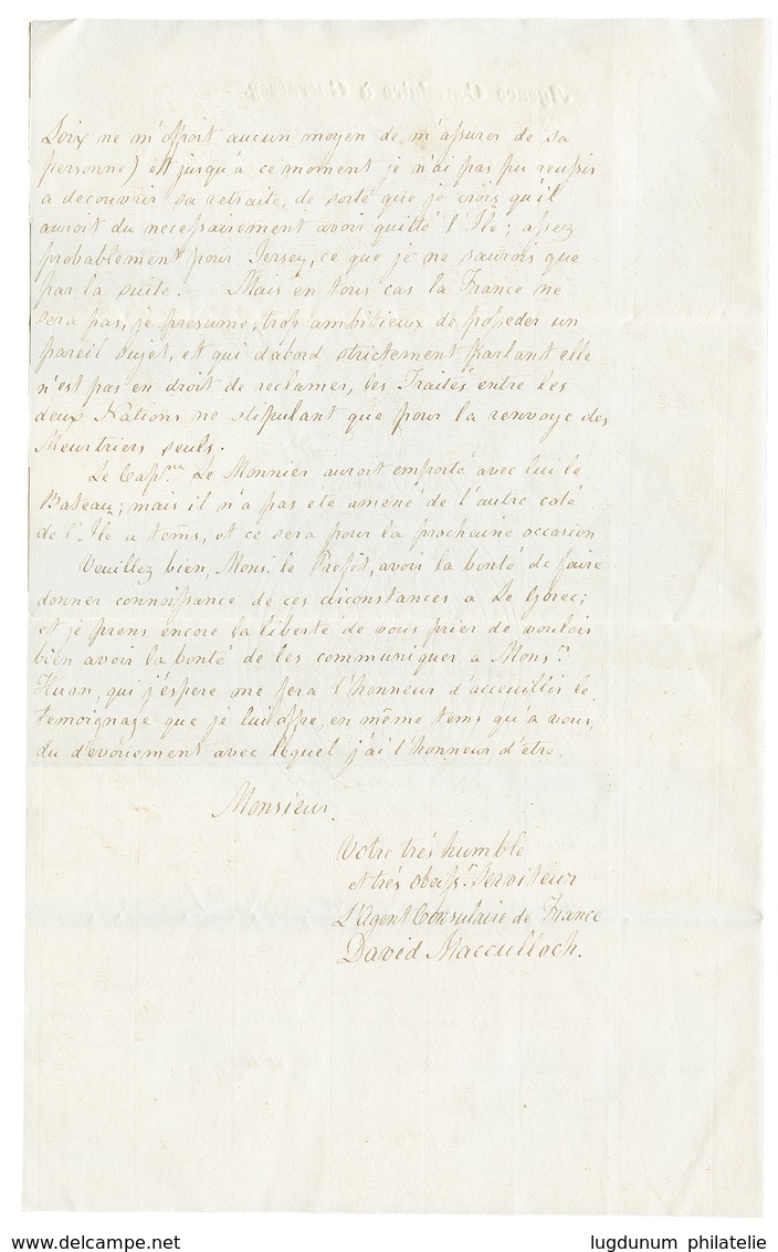 "AGENCE CONSULAIRE à GUERNESEY" : 1826 GRANDE BRETAGNE PAR ST MALO + Mention Manus. "AGENCE CONSULAIRE à GUERNESEY Sur L - 1701-1800: Precursores XVIII